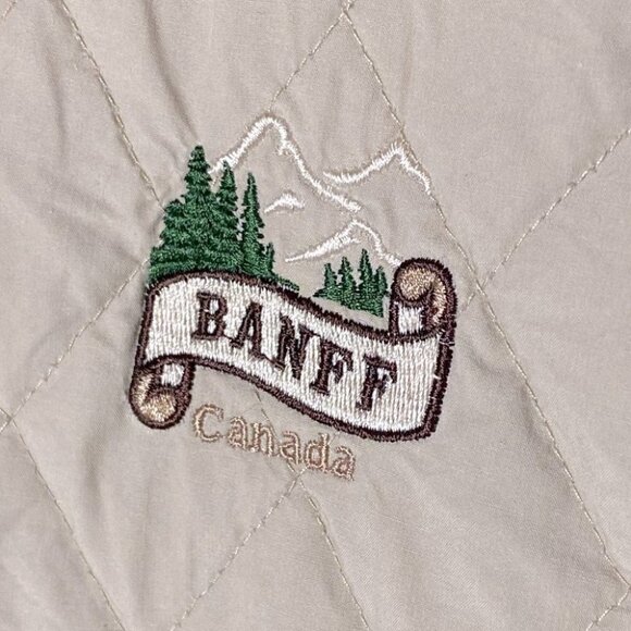 Vintage Banff Beige Quilted Zip Front Vest L - Picture 5 of 13